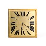 French gilt bronze picture clock with a gilt dial with black Roman numerals and an easel support