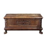 An Italian Renaissance style walnut carved cassone