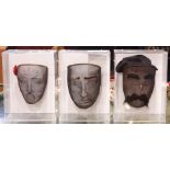 (lot of 3) Mesh figural mask group