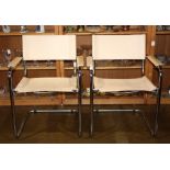 A Pair of Mies Van Der Rohe Brno style chairs