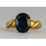 Sapphire, 18k yellow gold ring
