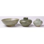 (lot of 3) Three Chinese Ru-style Wares