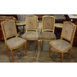 (lot of 4) Louis XVI style giltwood carved salon chairs circa 1900