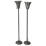 Pair of Russel Wright aluminum floor lamps