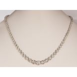 Diamond, 18k white gold necklace