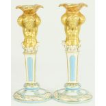 Pair of Royal Worcester candlesticks