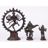 (lot of 3) Hindu Bronze Figures of Shiva, Krishna, Ganesha