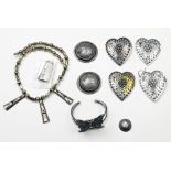 Collection of multi-stone, silver jewelry and items