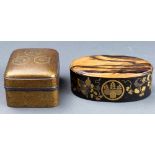 (lot of 2) Japanese Lacquer Kogo Incense Boxes