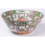 Chinese Canton Famille-Rose Punch Bowl