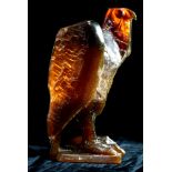 A Daum France pate de verre limited edition eagle executed in amber glass