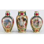 (lot of 3) Royal vienna style porcelain vases