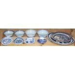 (lot of 10) A group of Chinese Blue and White Dinner Wares