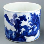 Chinese Blue and White Brush Pot