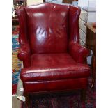 Chesterfiled style wing back armchair