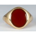 Carnelian, 10k yellow gold ring