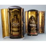 (lot of 2)Two Portable Buddhist Shrines, Zushi 19c