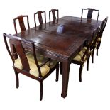 (lot of 8) Chinese Hardwood Dinning Set