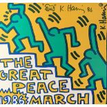 Keith Haring (American, 1958-1990), "The Great Peace March," 1986, lithographic poster in colors,