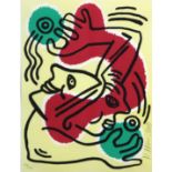 Keith Haring (American, 1958?1990), "International Volunteer Day," 1988, lithograph in colors,