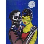 Margaret Garcia (American, b. 1951), "Si Da Que Amor Eterno," 1992, lithograph in colors, pencil