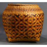 A Large Native American Indian Cherokee woven storage basket, having a round opening with bulbous