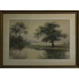 Alexander Drysdale (American,1870-1934), Untitled (Mist on the Bayou), watercolor, signed lower