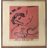 Marc Chagall (French/Russian, 1887-1985), "Le Peintre Rose," 1957, color lithograph, signed in