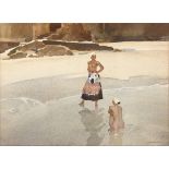 William Russell Flint (British, 1880-1969), "Maid and Mistress," watercolor on wove paper, signed