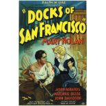 "Docks of San Francisco," circa 1932, vintage color lithograph movie poster featuring Mary Nolan,