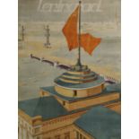 Boris Zelenski (Russian, 1914?1984),"Leningrad," vintage color lithograph travel poster, stone
