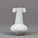 A rare Ge-style glazed arrow vase, potted with a pair of hollow tubes attached to the cylindrical