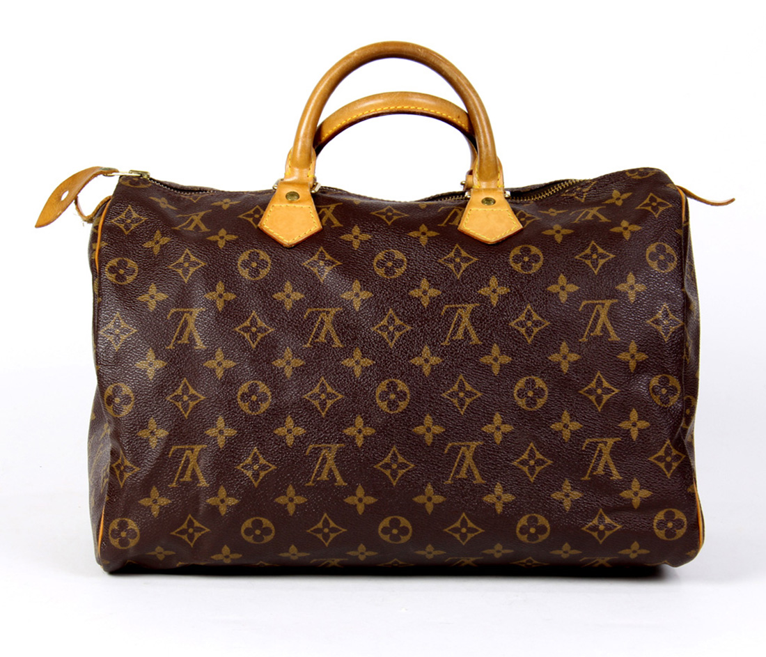 Louis Vuitton Speedy handbag, 35cm, executed in brown Monogram Coated Canvas, 35 x 22 x 18 cm