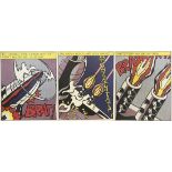 (lot of 3) Roy Lichtenstein (American, 1923-1997), "As I Open Fire," offset lithographs in colors,