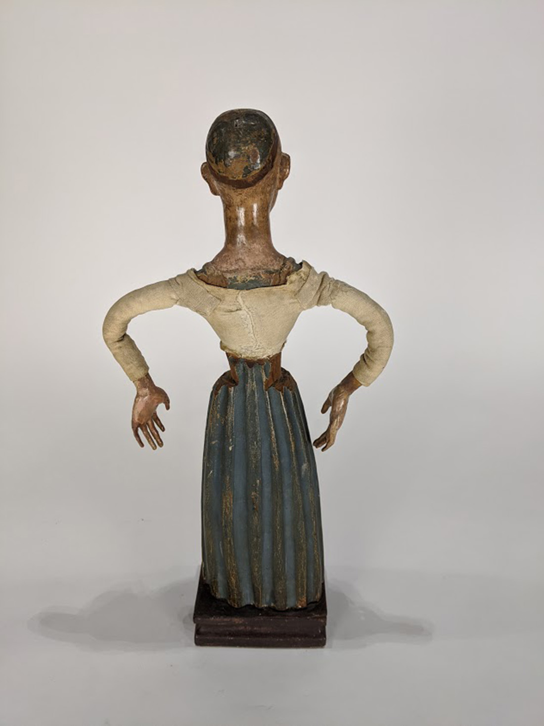 Continental Santos figure with polychrome decorated body, 18th century, 15"h - Image 3 of 4