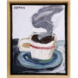 David Bates (American, b. 1952), "Coffee," 1992, oil on canvas, signed upper left, signed, titled