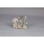 Inuit soapstone figural sculpture, 9"h