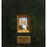 Chester Arnold (American, American, b. 1952), "World's Smallest Portrait of Darwin,"1997, oil on
