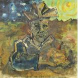 Ben Shahn (American, 1898-1969), Untitled (Man with Crown), oil on canvas, signed lower right,