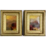 (lot of 2) Jasper Francis Cropsey (American, 1823-1900), Untitled (Autumn Landscape Scenes), oils on