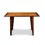 A Mid Century low table, the top having a rosewood border and rising on tapered legs, 18"h x 30"w