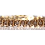 Diamond, 14k yellow gold bracelet