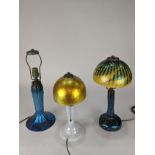 A Lundberg Studios art glass lamp group