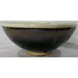 A Chinese White-Rim Russet Splashed Black Glazed Bowl