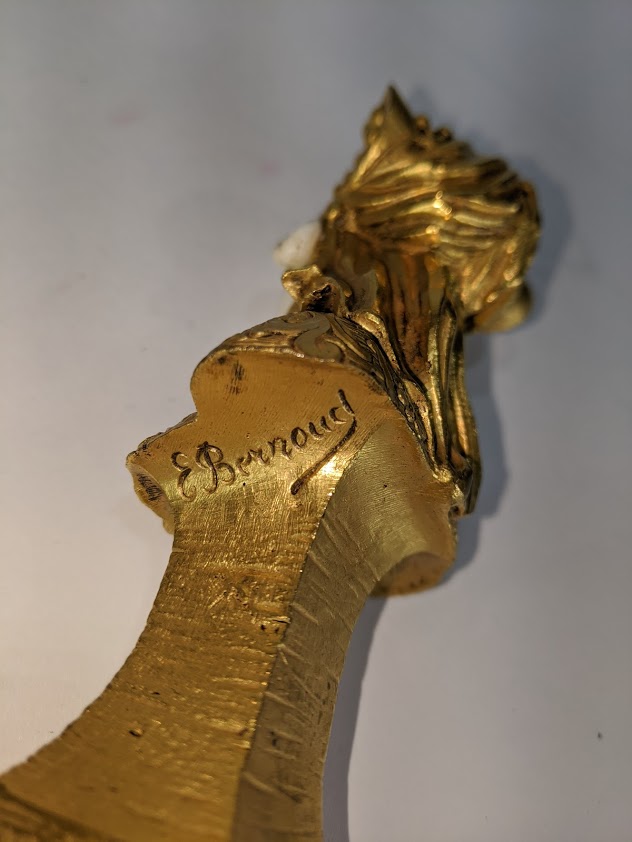 A continental gilt bronze seal in the Renaissance taste circa 1880 - Image 3 of 6