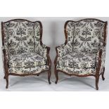 A pair of Queen Anne style armchairs