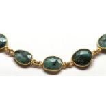 Emerald, silver gilt necklace