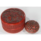 (Lot of 2) Two Chinese Lacquer Circular Boxes