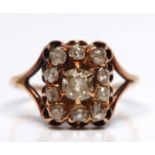 Diamond, 9k rose gold ring