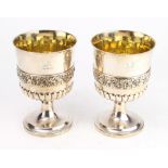 A pair of George III sterling silver goblets